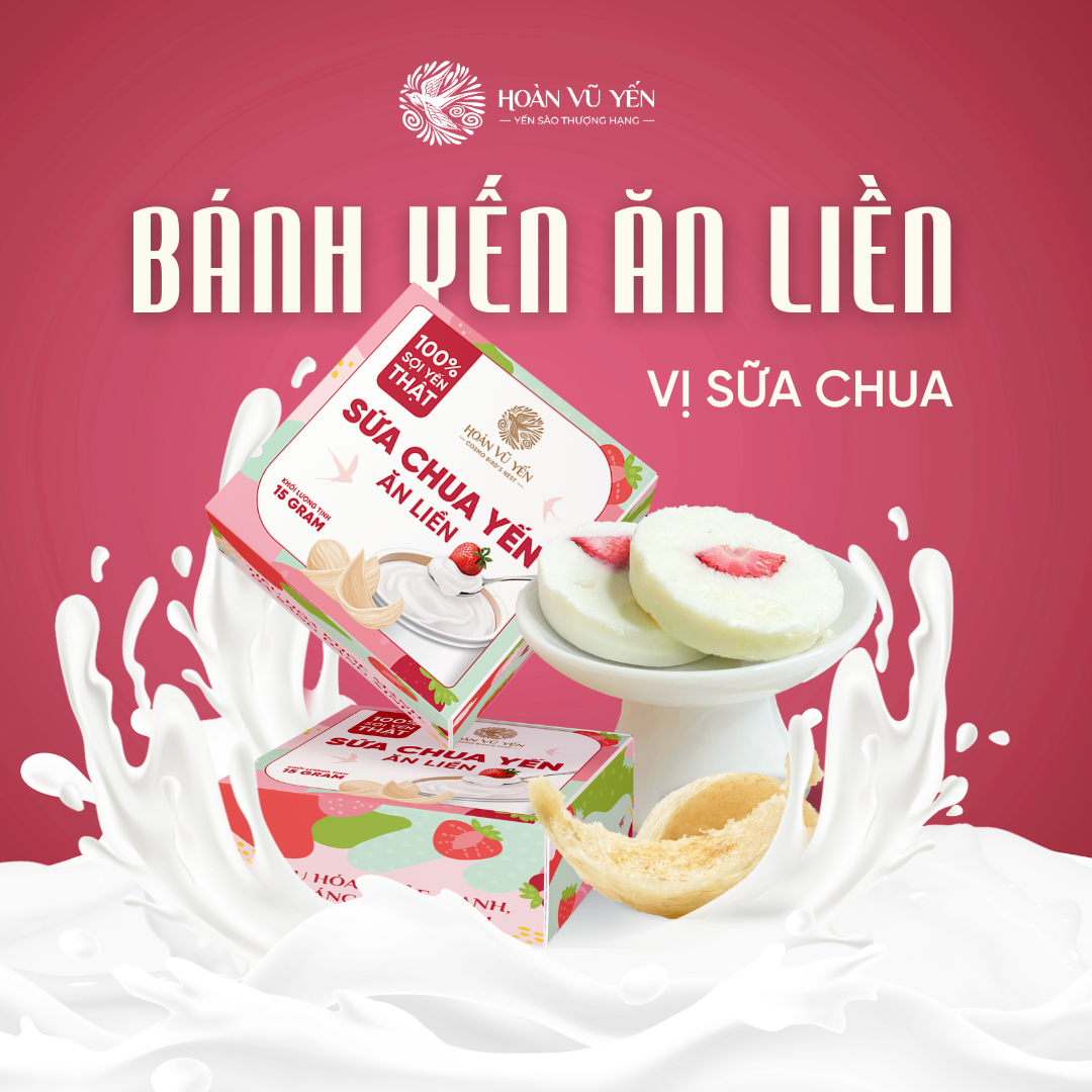 Bánh yến ăn liền vị sữa chua: Tiêu hóa khỏe mạnh, da sáng dáng xinh